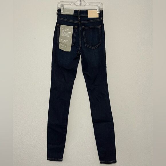 Everlane NWT Skinny Jean in Dark Indigo Size 23 Tall Authentic Stretch - Picture 2 of 10